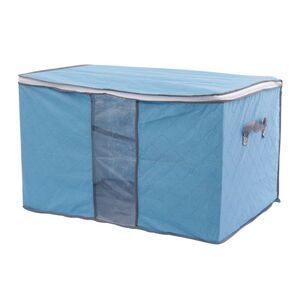 Household Quilt Clothes Blanket Pillow Dustproof Storage Bag Container Blue